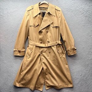 Vintage 90s Christian Dior Paris Trench Coat Belted Wool Liner Classic Men’s 44L